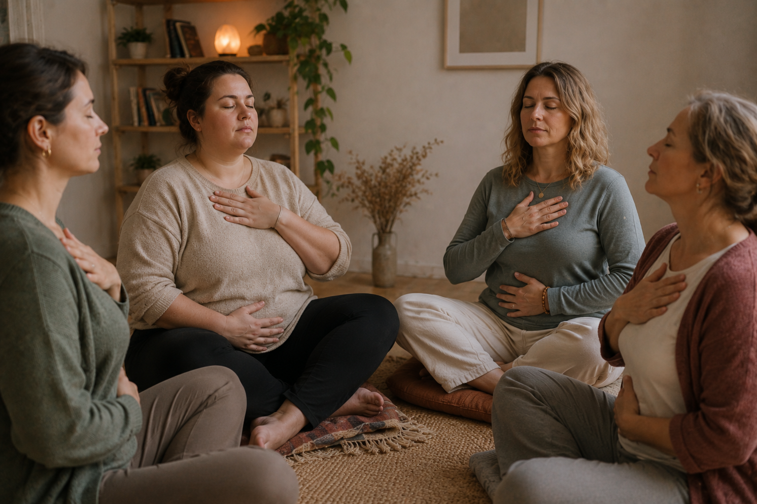 Frau atmet tief durch – Polyvagal-Theorie und Sicherheit